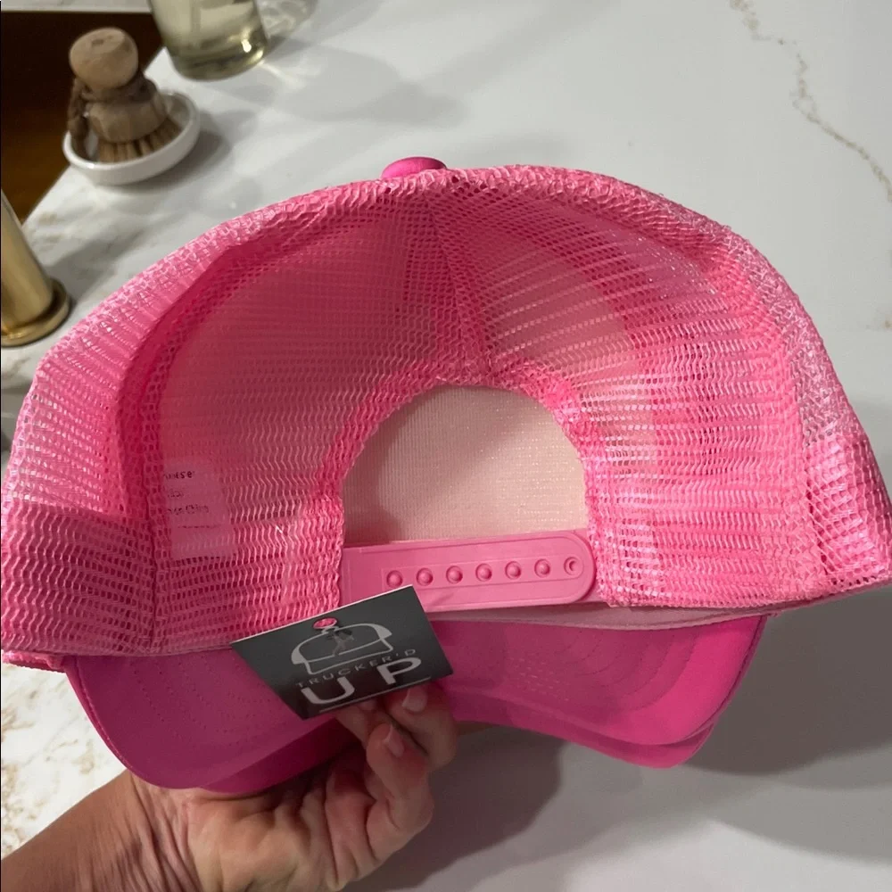 Pink 'Loved.' Pink & White Trucker Hat